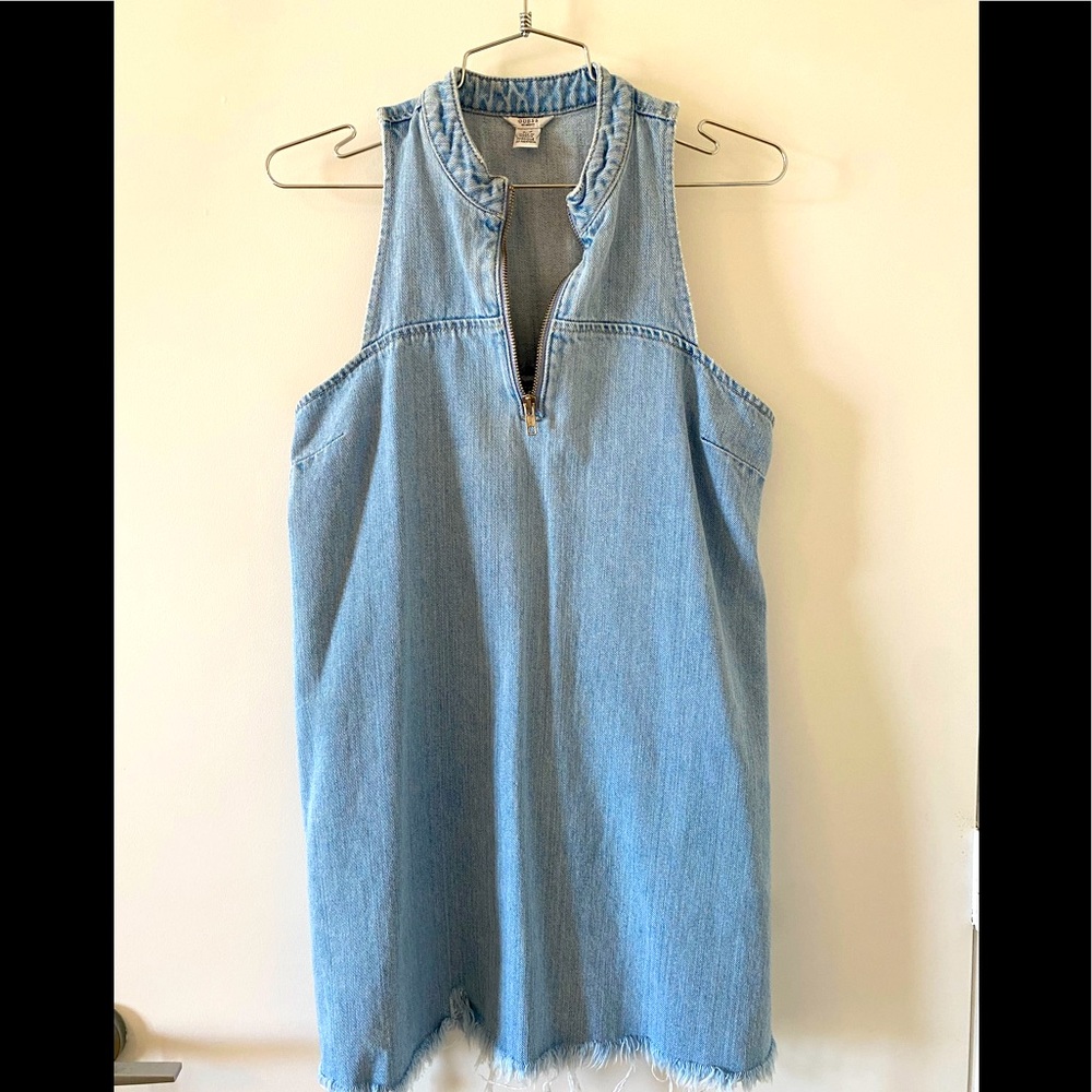 Guess light blue denim mini dress 90’s